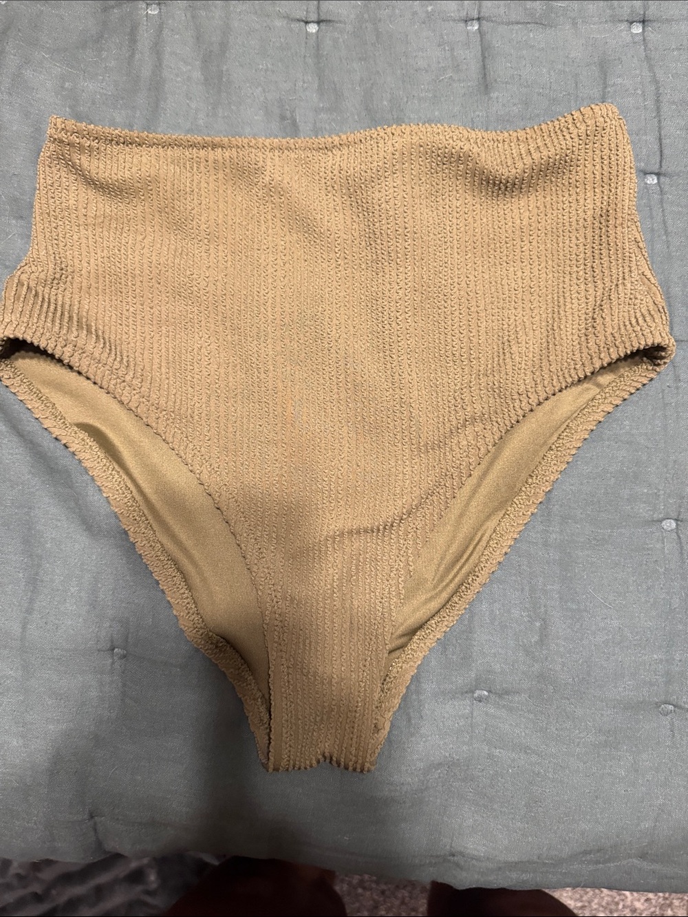 Old Navy Ribbed High-Waist Kids Bikini Bottoms - Camel Brown